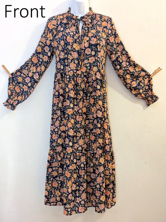 Levi's Floral Print Long Sleeve Casual Dress Size XS - Picture 4 of 11